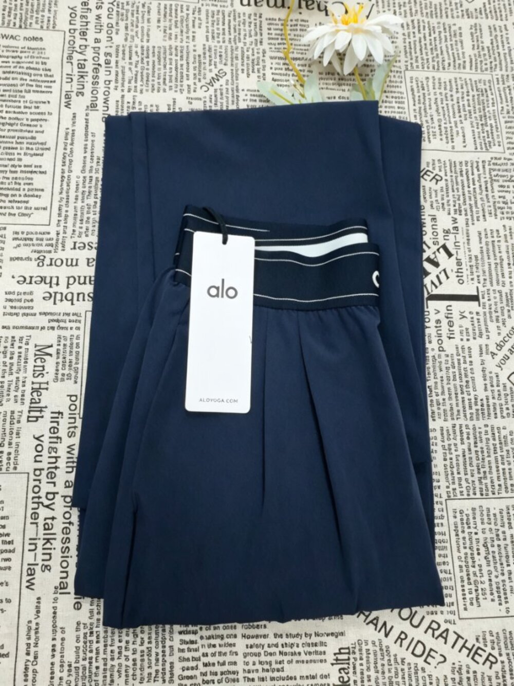 🧊ALO Yoga NWT Navy Suit Up Wide Leg Trouser👖30" Inseam Regular - Picture 7 of 10
